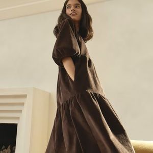 Tiered Corduroy Dress